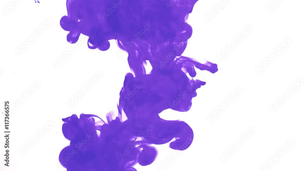 Purple ink in clear water