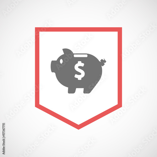 Isolated line art ribbon icon with a piggy bank © jpgon
