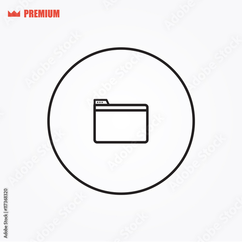 Folder vector icon.  Browser vector icon. 