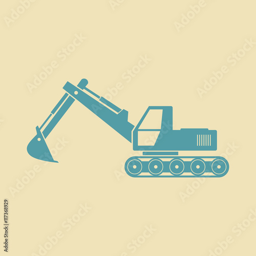 Excavator vector icon