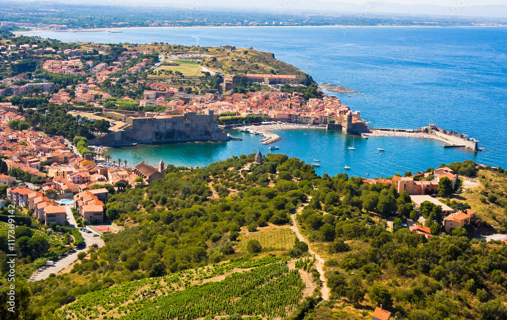 Collioure harbour, Languedoc-Roussillon, France, french catalan coast

