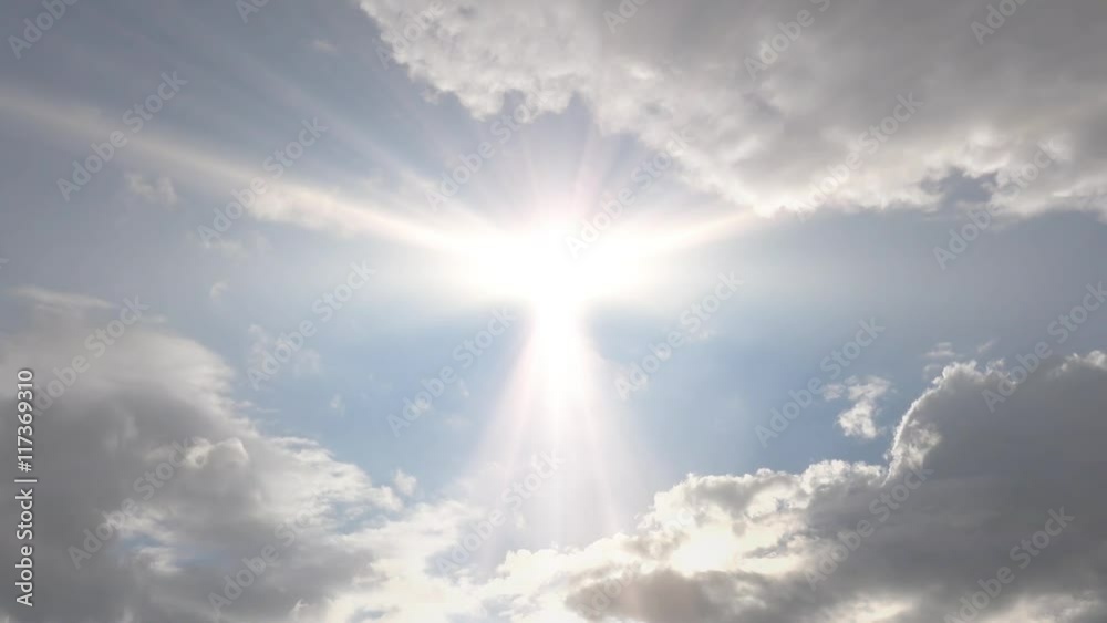 heavenly sun light cloudscape background effect