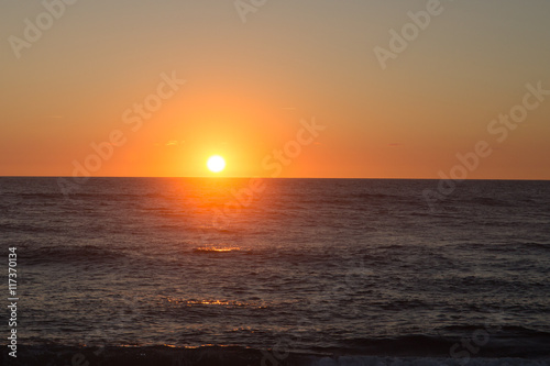 Sea sunset, beautiful picture of beach