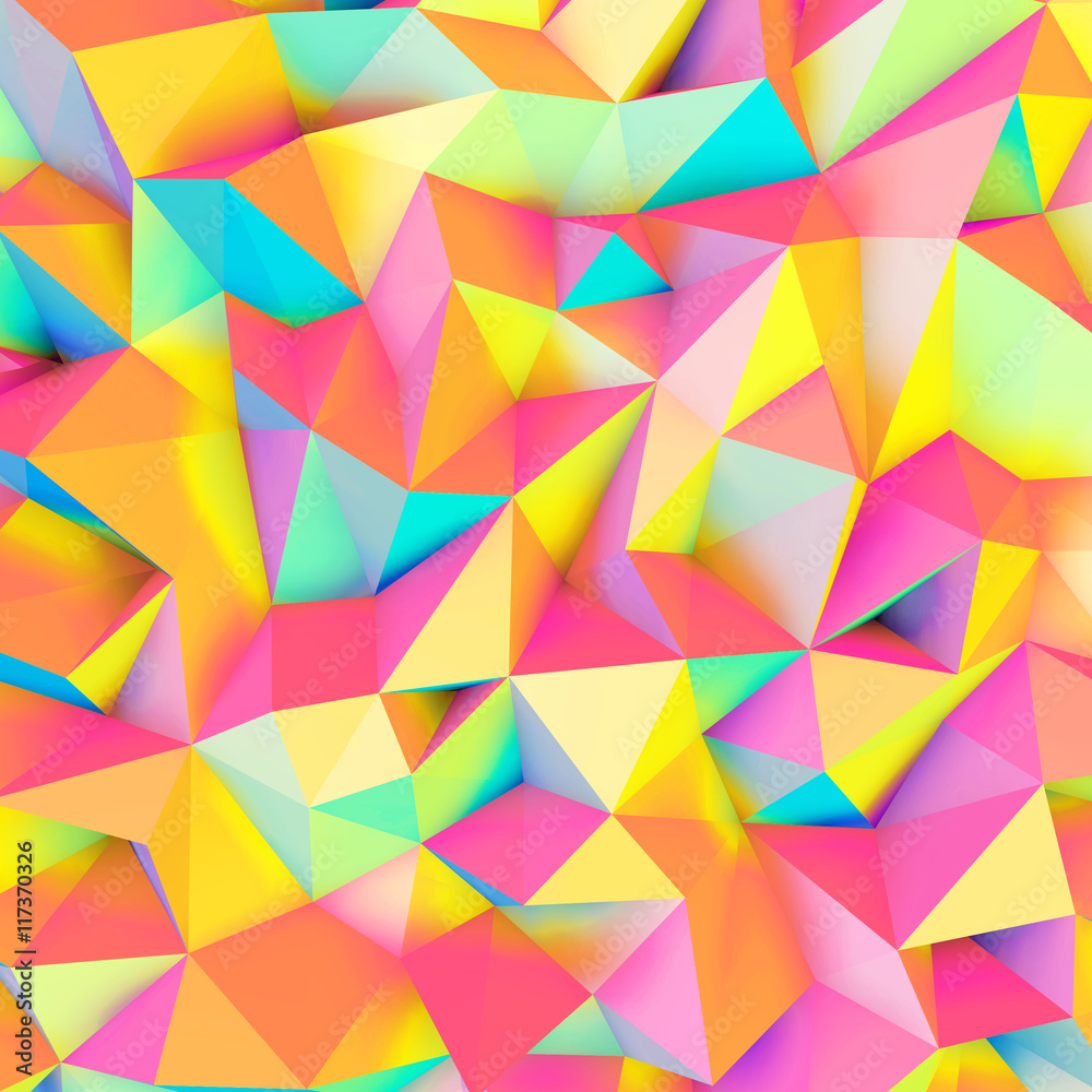 3D Illustration - Colorful low poly texture 3D Illustration - Colorful low poly texture