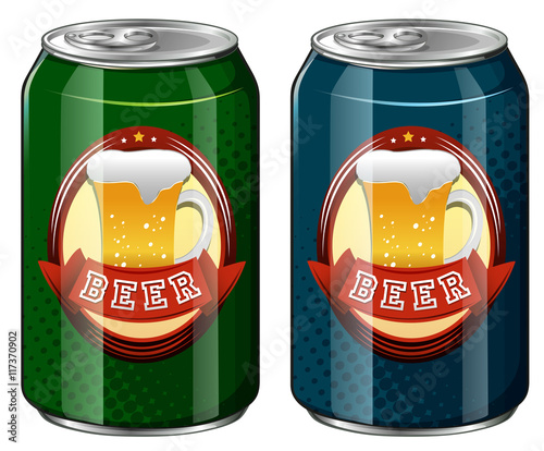 Two cans of fresh beer