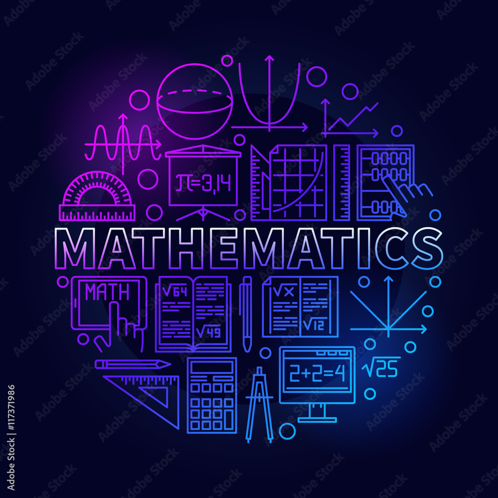 Math linear colorful symbol