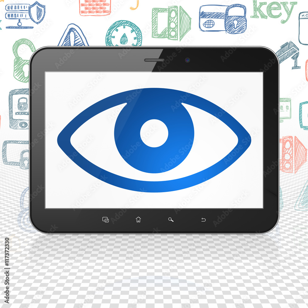 Security concept: Tablet Computer with Eye on display