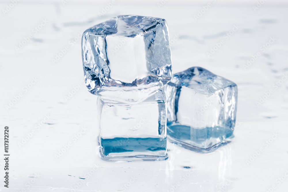 Ice cubes on table Ice cubes on table
