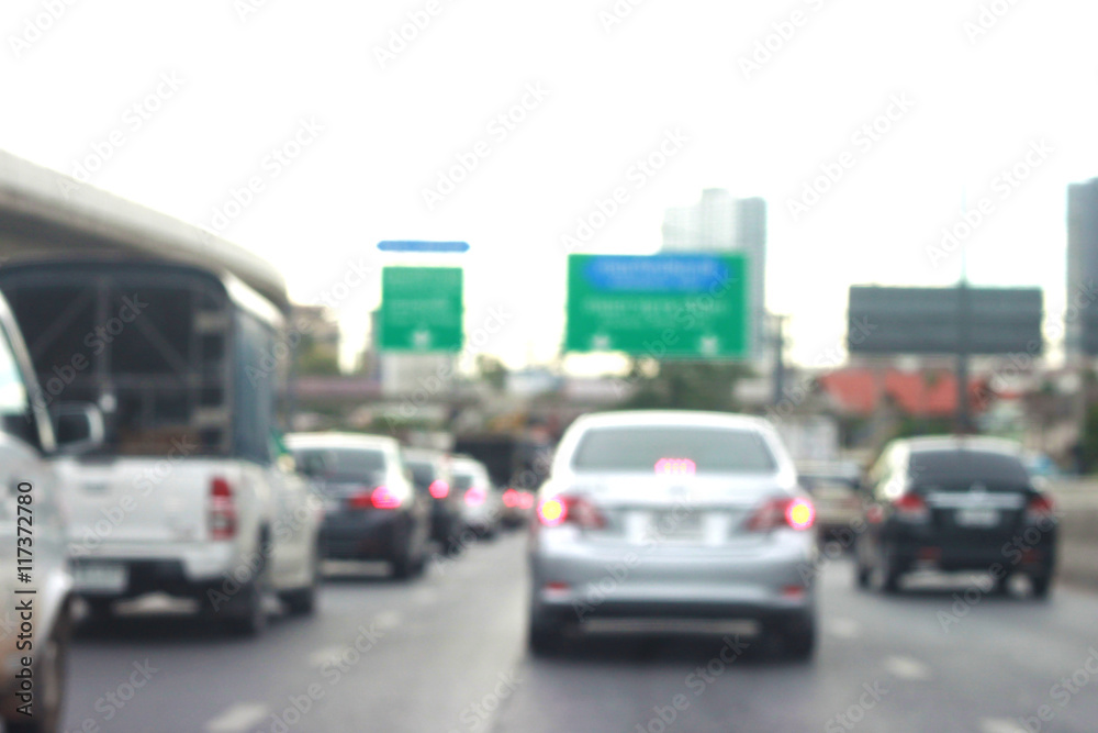 Blur Traffic jams in the city, Rush hour.