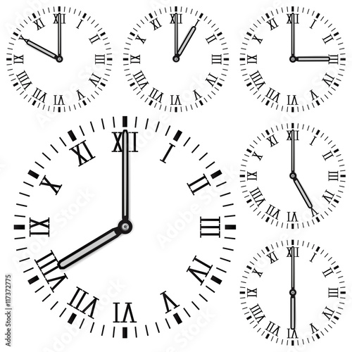 Clock face. Roman numerals