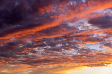 Canvas schilderij Hemel Dramatische zonsondergang met wolken  © Panama