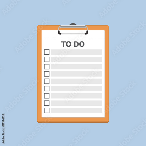 Vector clipboard with empty to do list. © mas0380