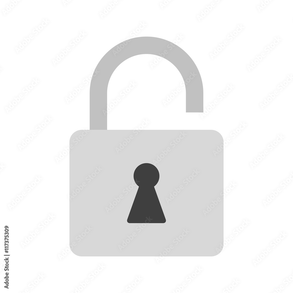 Flat icon unlocked gray padlock. Lock icon. Vector illustration. Flat icon unlocked gray padlock. Lock icon. Vector illustration.