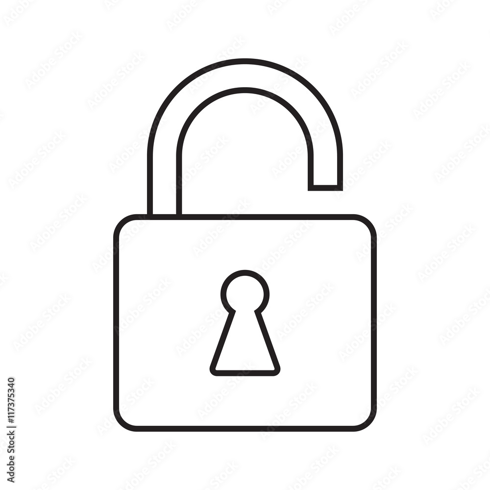 Line icon unlocked padlock. Lock icon. Vector illustration. Line icon unlocked padlock. Lock icon. Vector illustration.
