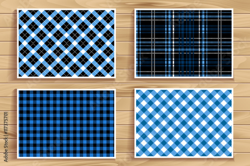 Set of seamless tartan patterns