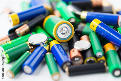 close up of alkaline batteries photo