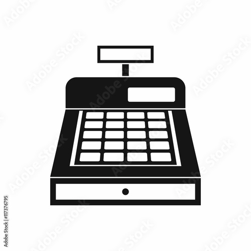Cash register icon in simple style isolated on white background. Money symbol