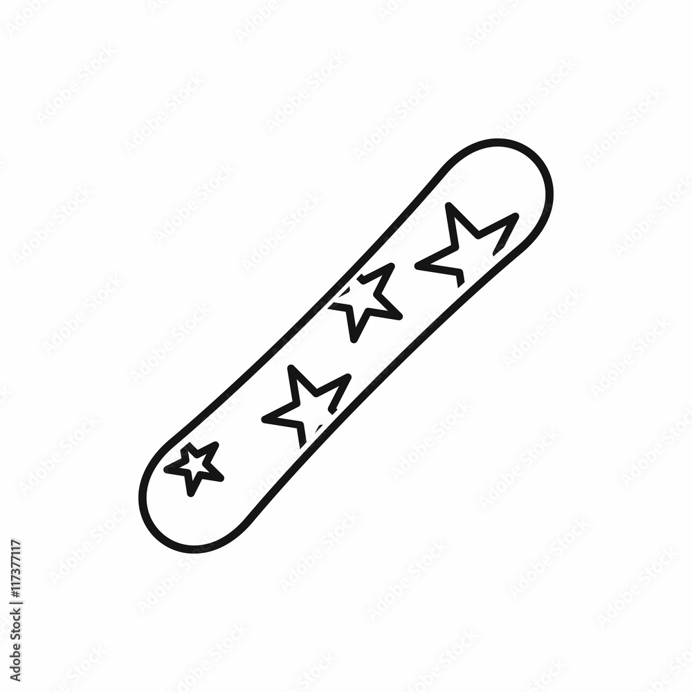 Snowboard icon in simple style isolated on white background. Sport symbol Snowboard icon in simple style isolated on white background. Sport symbol