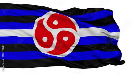BDSM Tanos Flag, Close Up Realistic 3D Animation, Seamless Loop - 10 Seconds Long photo