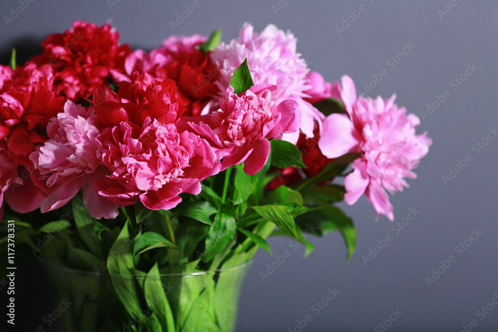 Fototapeta premium Beautiful peony bouquet, closeup
