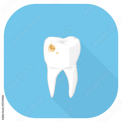 Vector illustration of a Bad Tooth flat Icon
Rotten Tooth and Toothache Concept.