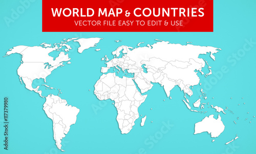 Vector world map with countries vol.1