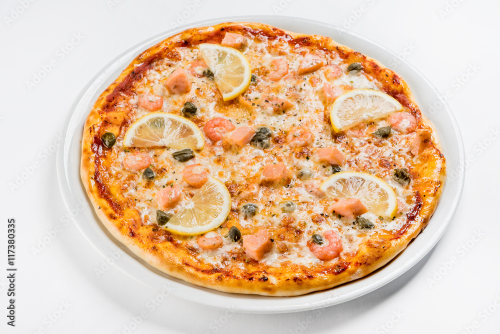 pizza with salmon