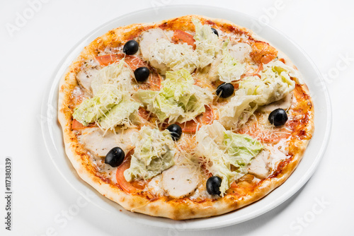 caesar pizza isolated