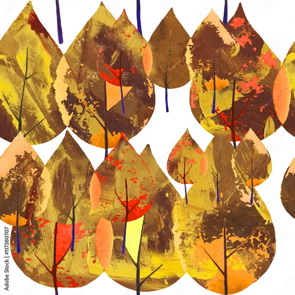 Obraz premium watercolor autumn pattern