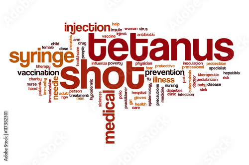 Tetanus shot word cloud concept