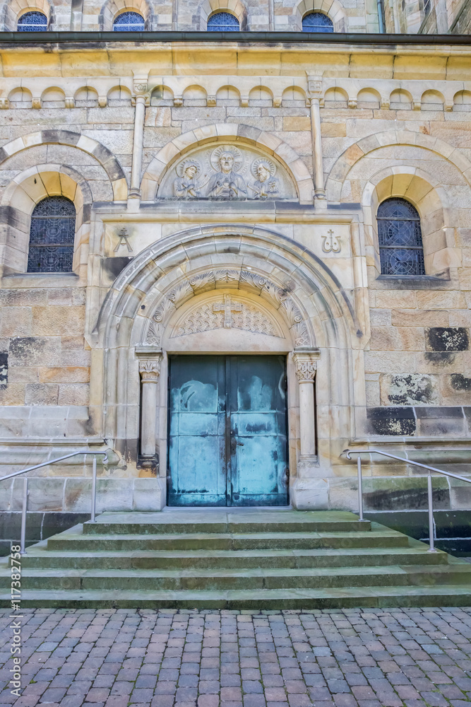 Entrance door of the St. Antonius Basilica in Rheine Entrance door of the St. Antonius Basilica in Rheine