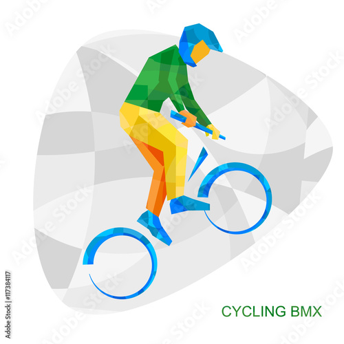 Cycling BMX in the colors of the Games in Brazil