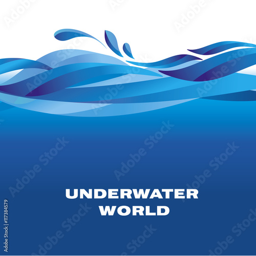 sea pattern. ocean water vector illustration. blu surface motif