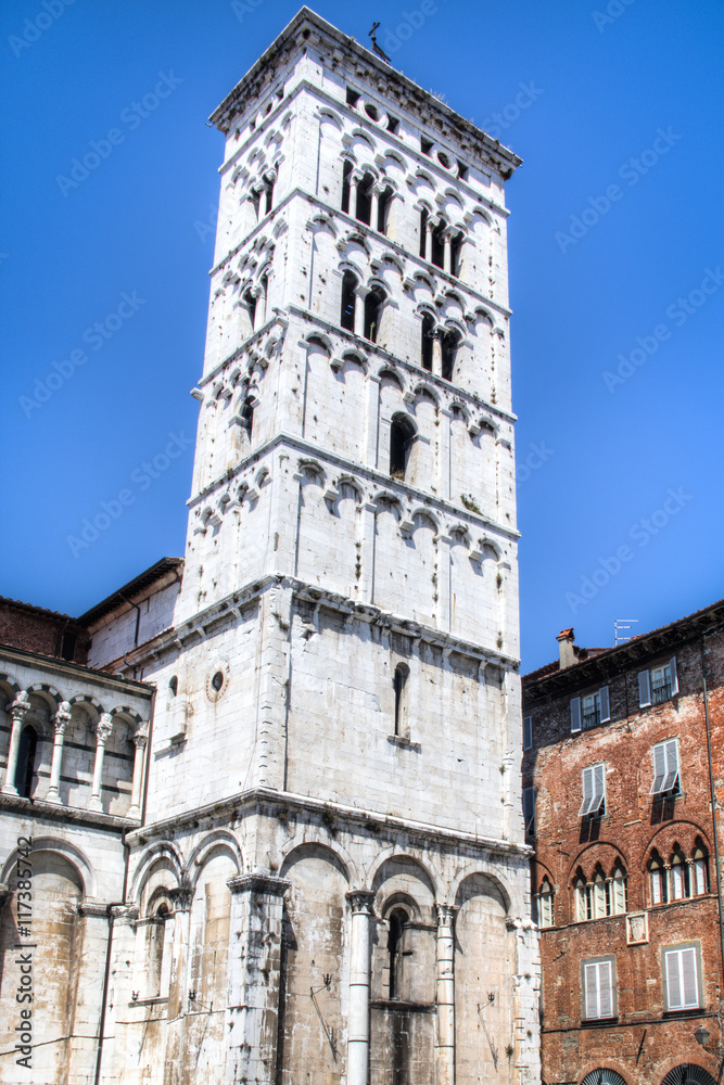 The San Michele church in Foro in the medieval town of Lucca, Italy
