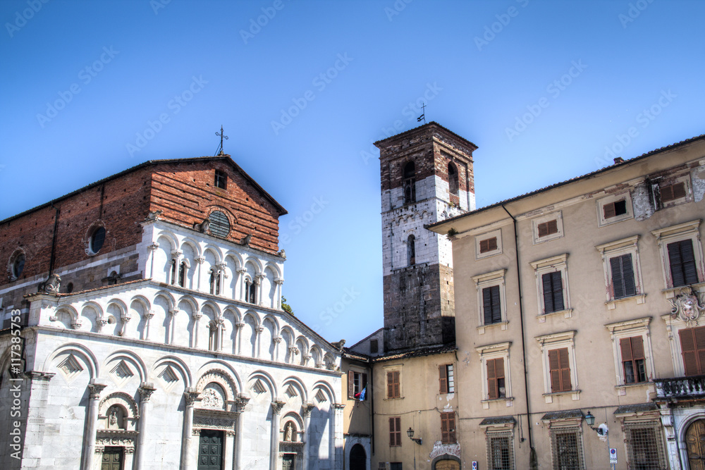 The San Michele church in Foro in the medieval town of Lucca, Italy
