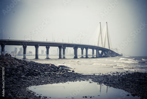 The Bandra-Worli Sea Link, officially called Rajiv Gandhi