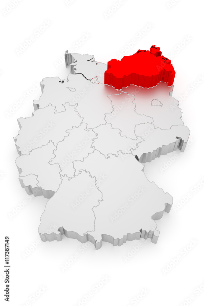 Mecklenburg-Vorpommern, Deutschland Bundesländer 3D Mecklenburg-Vorpommern, Deutschland Bundesländer 3D