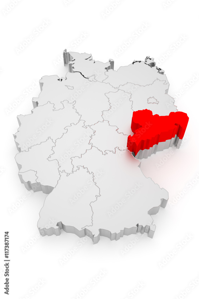 Sachsen, Deutschland Bundesländer 3D Sachsen, Deutschland Bundesländer 3D