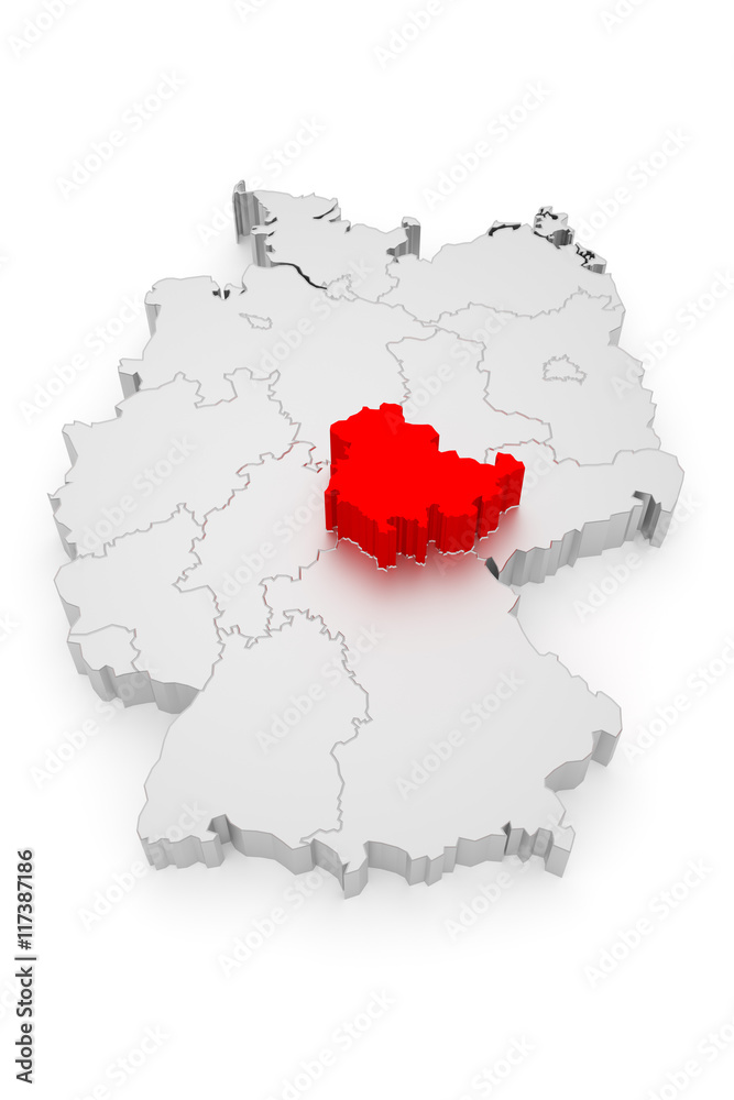 Thüringen, Deutschland Bundesländer 3D