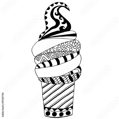 High quality original ice cream for coloring with many elements photo