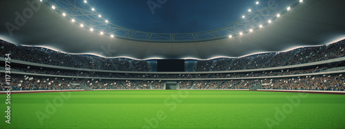 stadium with fans the night before the match. 3d rendering photo