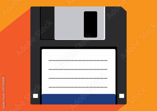 Flat floppy disk icon