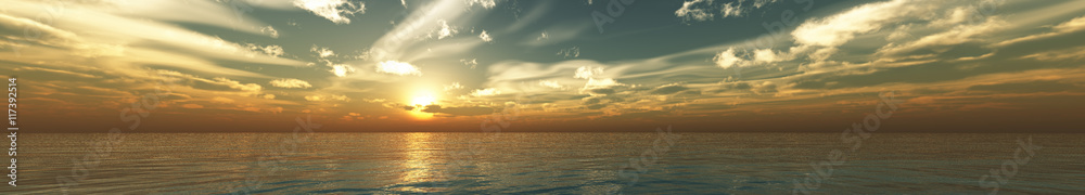 sea sunset. panorama. view of the ocean