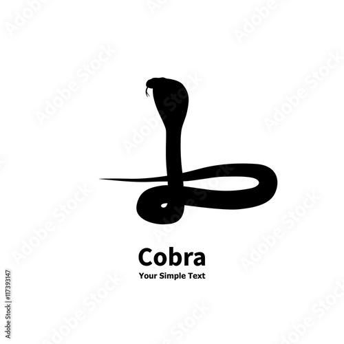 Vector illustration of black silhouette of a cobra