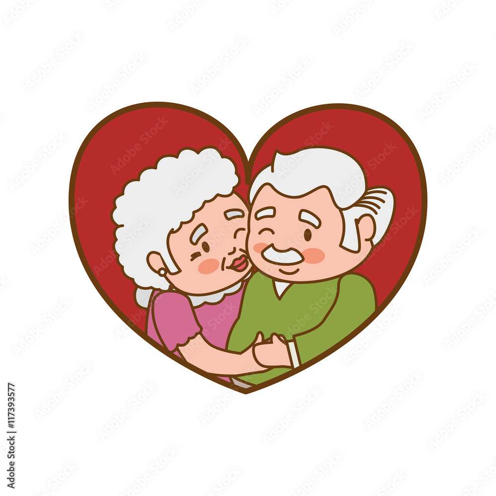 grandparents old person woman man heart love icon. Isolated and flat illustration. Vector graphic grandparents old person woman man heart love icon. Isolated and flat illustration. Vector graphic