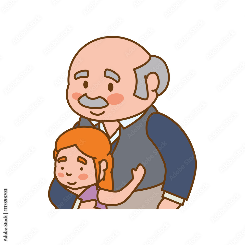 grandfather old person man male granddaughter icon. Isolated and flat illustration. Vector graphic grandfather old person man male granddaughter icon. Isolated and flat illustration. Vector graphic