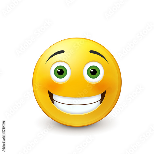 Emoticon smiling. Smiling smiley. Isolated on a white background.