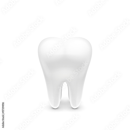 White tooth. Healthy tooth. A tooth isolated on a white background. Quality detailing. You can use the information in the brochures, books and promotional flyers.