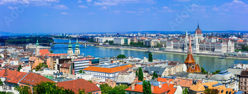 European landmarks - panoramic view of Budapest, Hungary