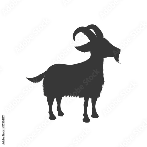 Goat animal farm pet character icon. Isolated and flat illustration. Vector graphic